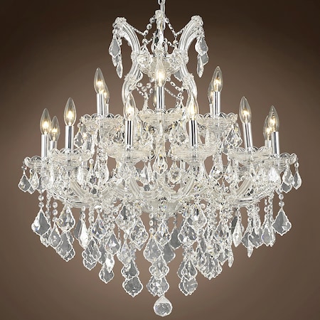 Maria Theresa 5 light Chrome Finish and White Crystal Chandelier 19 Maria Theresa 5 light Chrome Finish and White Crystal Chandelier 19